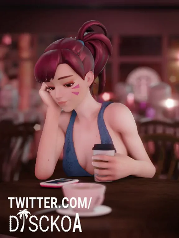 Sombra Teases Slutty D.Va in Cozy Cafe ☕😈💋