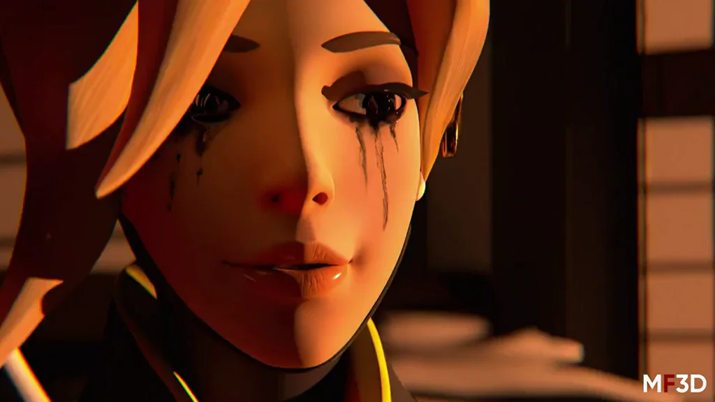 Mercy’s Sloppy Ruined Makeup Cock Sucking 😈💦 (Overwatch 3D MF)
