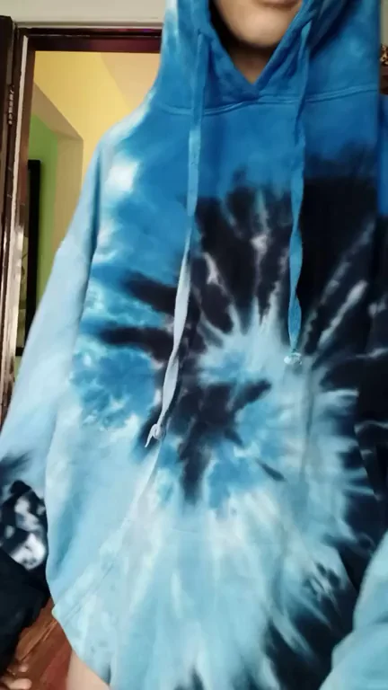 Petite Cutie Flashes Hairy Pussy and Tits in Tie-Dye Hoodie