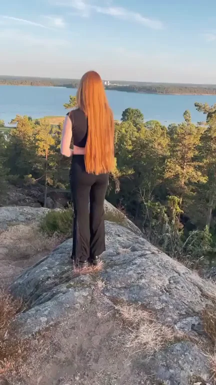 Ginger Sunset Slut's Cliffside Tease