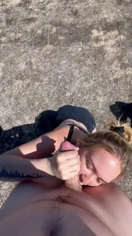 Sucked his dick and balls he finished just before someone found us