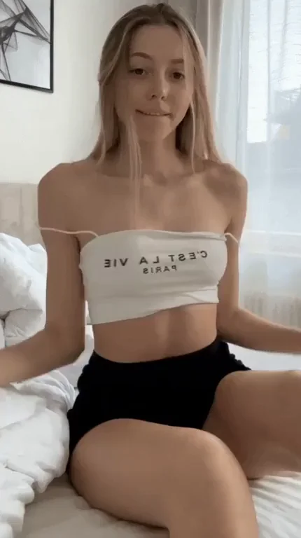 Petite Slut's Tiny Real Tits Crush Fake Huge Ones!