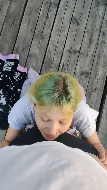 Couldn't Resist Slurping His Monster Cock Outdoors 😈💦