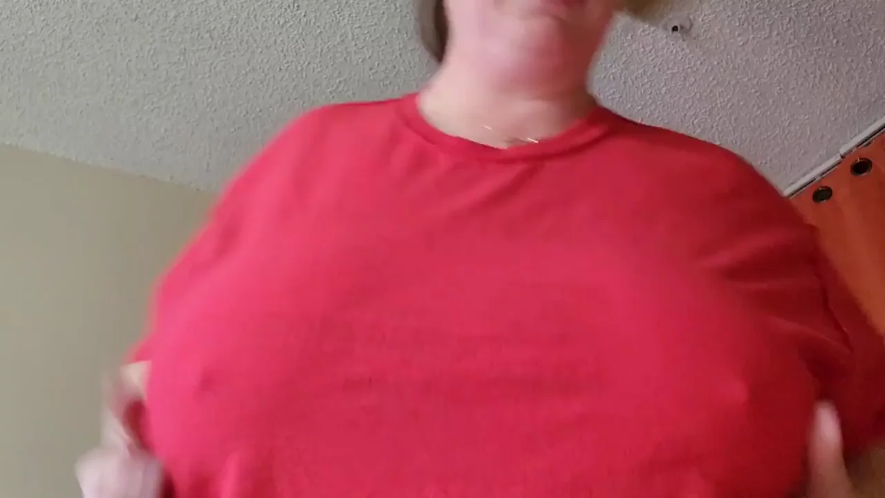 🍒 Massive Titties in Big Red Tee: Epic Home Titty Drop! (OC) 🔥