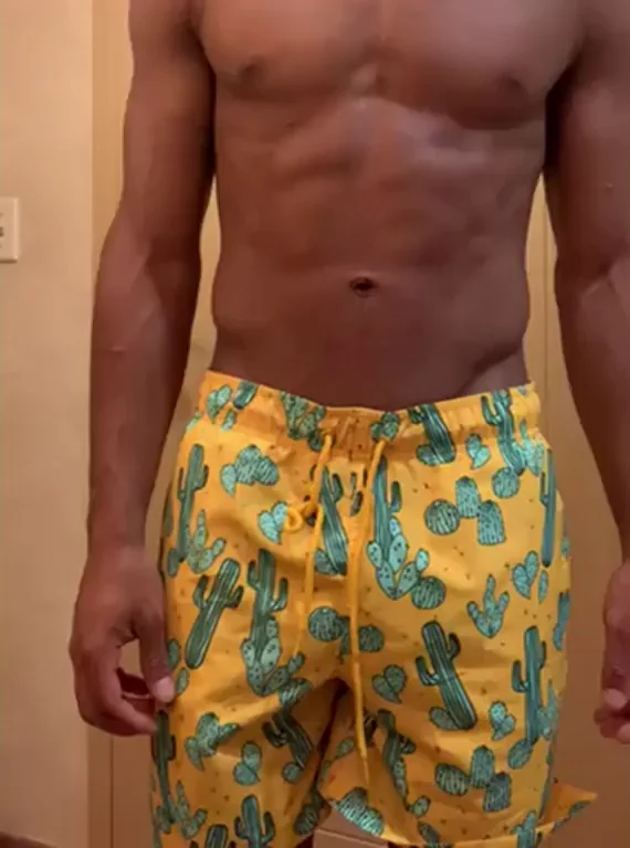 it's hard hiding all of this dick at the pool