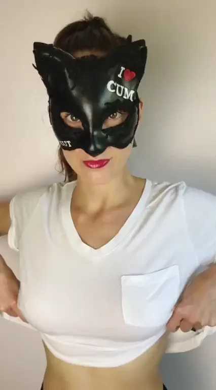 Naughty Wife's Cum Mask Tease - Begging for Your Hot Loads on My Face!