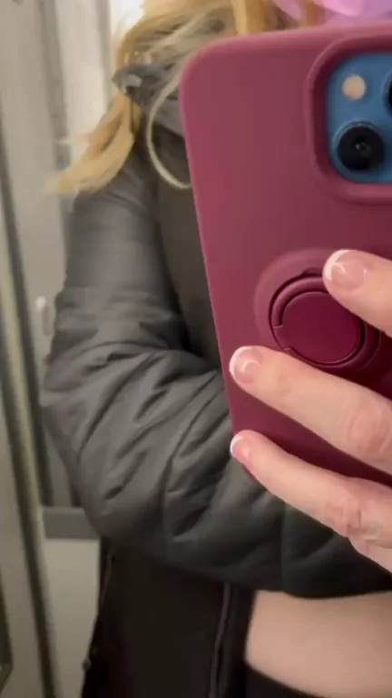 Milfy Lactation Show in Airplane Lavatory 🥛✈️