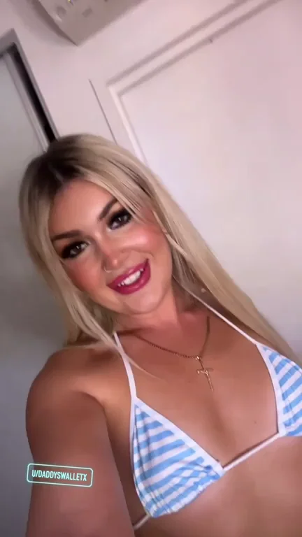 Blonde Trans Bombshell Begs: 'Jerk My Thick Cock Off?'