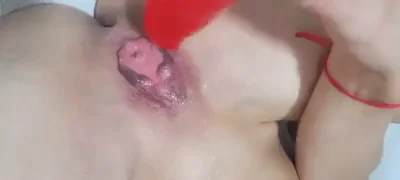 Horny Slut's Massive Meat Curtains Dripping for Anal Pounding