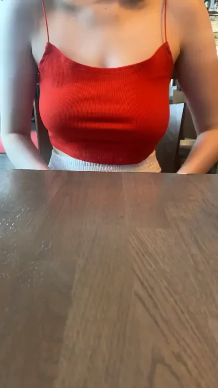 Public Titty Drop in My Slutty Red Shirt (OC)