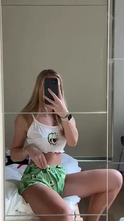 Petite Slut's Avocado PJs Tease 😍🍑