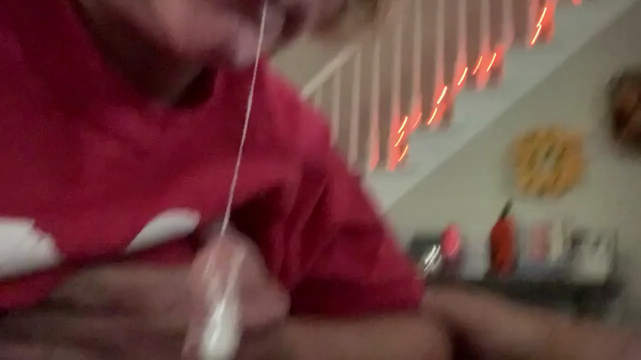 💦 Cum-Drenched Slut in Red Romper Plays with Big Nip Tits & Fresh Loads 😈