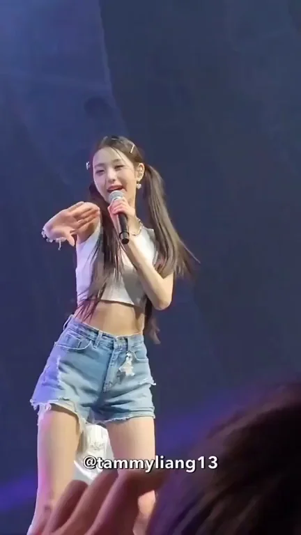 IVE Wonyoung's Slutty Stage Tease: Tiny Shorts & Perky Tits Poppin'