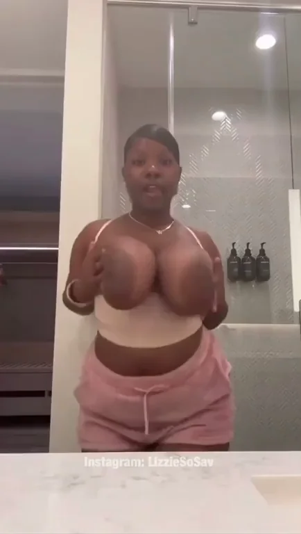 🍑 Busty Ebony Babe Teases Her Massive Jugs & Juicy Ass 💦
