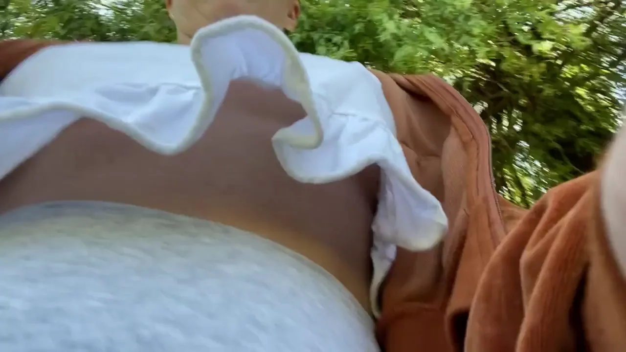 Out for a braless strut [GIF]