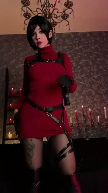 🔥 Purple Bitch as Sexy Ada Wong Cosplay Tease 🍑