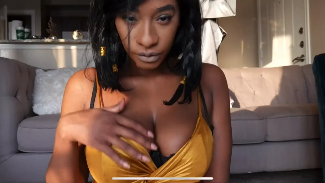 Ebony Big Tit Babe Asks If You're Sick of Her JOI Teases Yet