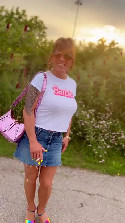 Real Slutty MILF Barbie Teasing in Tiny Shorts