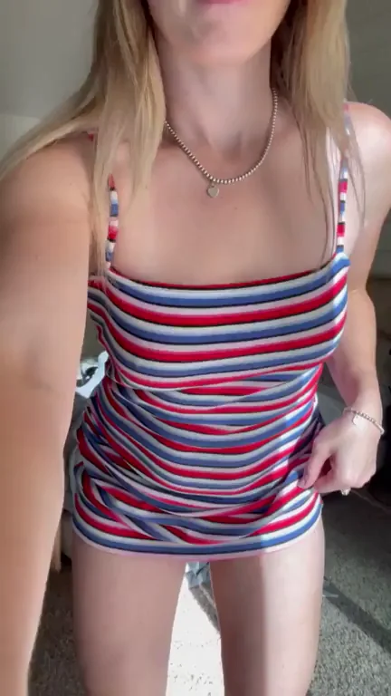 Festive MILF Mommy's Horny 4th of July Dress Tease