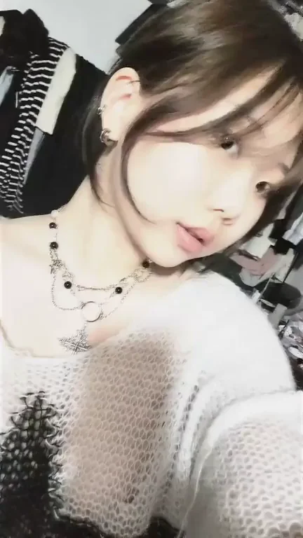 DL93: Asian Teen's Slutty Sheer Sweater Tease with Massive Jugs