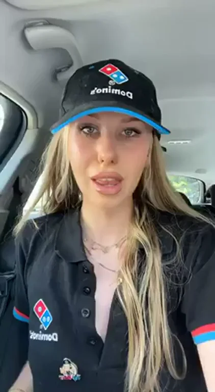 Hot Domino's Slut Shows Off Her Titty Fuck Skills in the Car 🔥🍕💦