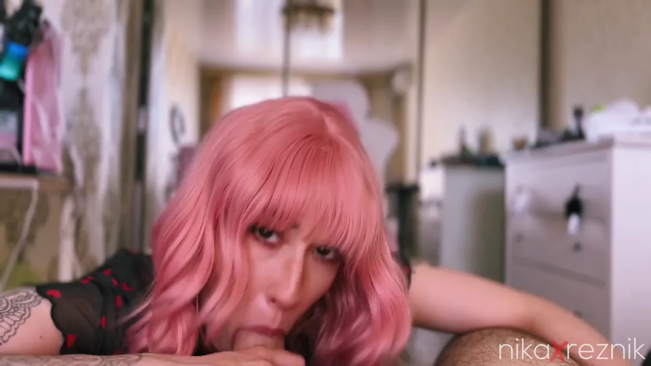 Pink-Haired Slut Craves Dick in Her Mouth 😘🍆💦