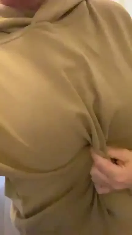 Can I Borrow Your Hoodie? Massive Tits Bursting Out! 🔥🍈🍈 (F41)