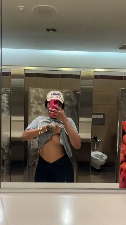 Milk My Saggy Tits in the Bathroom 😈💦