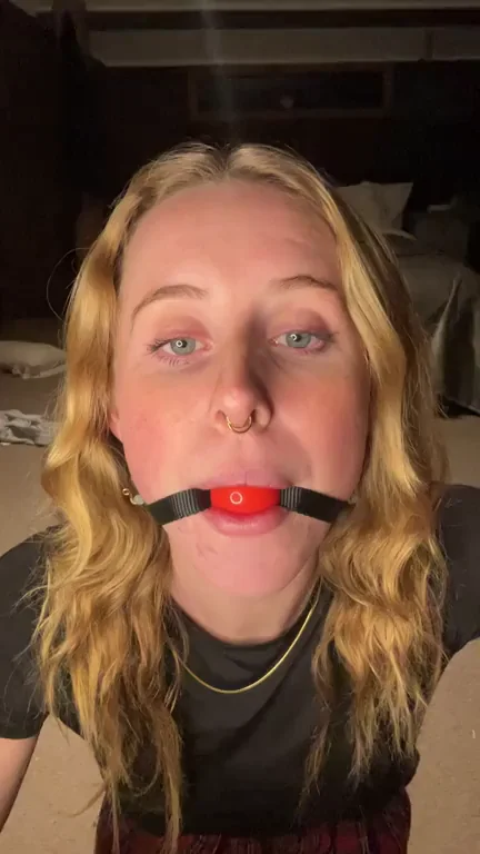 Ball-Gagged Teen Begs: Dominate My Slutty Mouth!