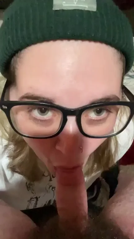 Hey There 😏🍆👅 Glasses MILF Wife Deepthroats Cock with a Naughty Grin