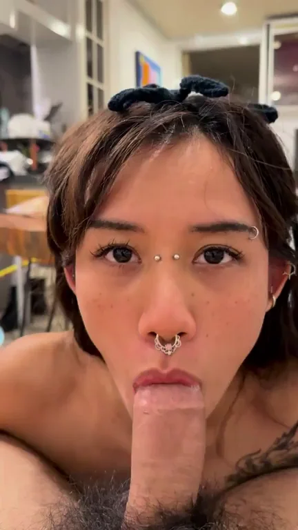 Petite Filipina Smiles Wide Sucking Thick Cock POV 😈🍆💦