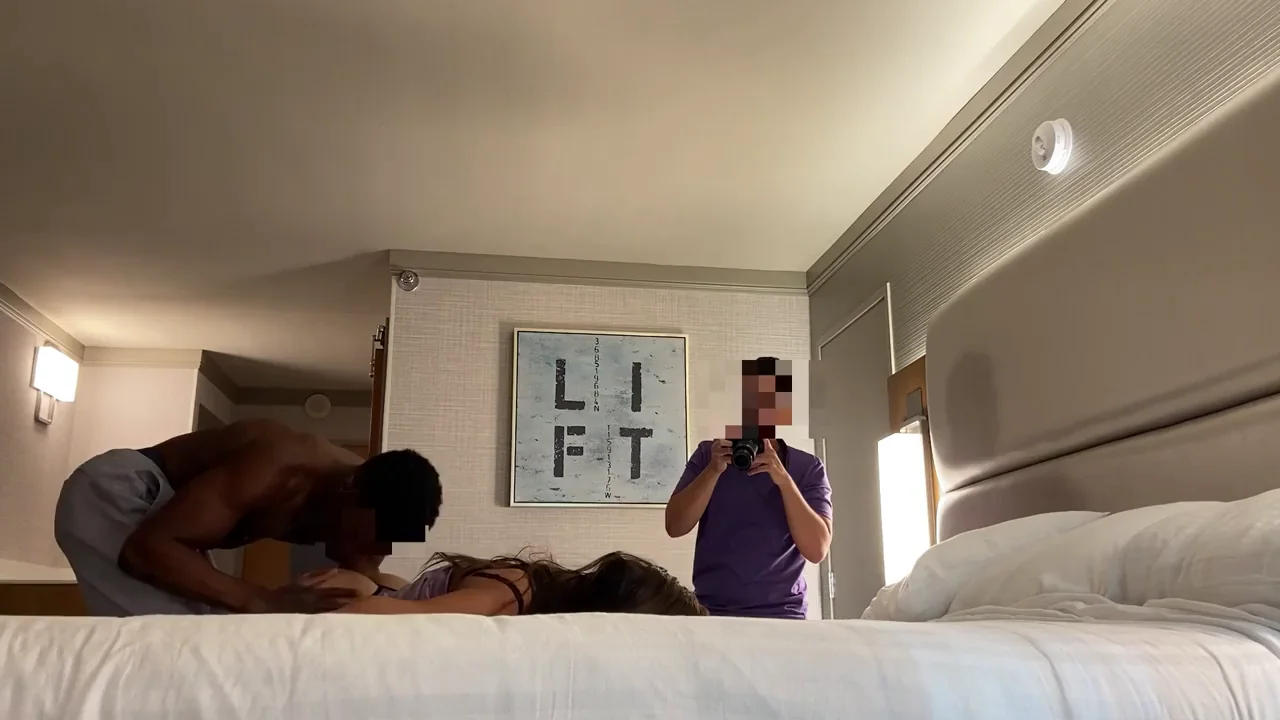 My Bull taking off my underwear as my partner watches and records. You can tell this is one of my favorite parts of being a Hotwife!