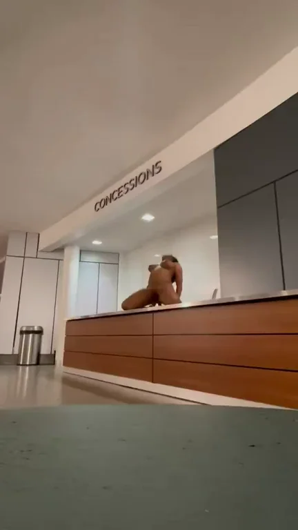 Concessions Worker Riding Dildo At Her Job