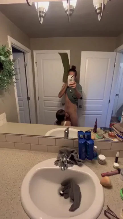 🔥 Mirror Deepthroat Slut View – Love This Angle? 😈🍆💦