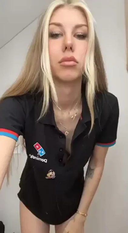 Petite Blonde Delivery Slut Flashes Her Perky Tits for Tip