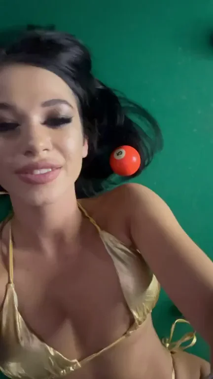 Playin' with My Juicy Tits & Pool Balls 😘🍒🎱