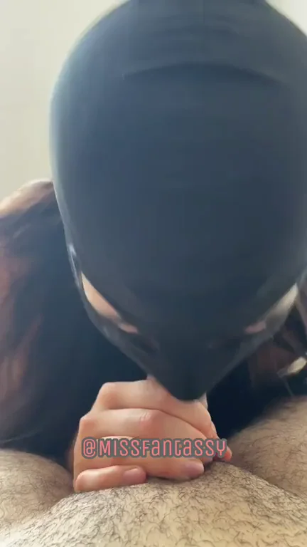 Miss Trannyssy's Sloppy Cock Chapstick in Latex Mask