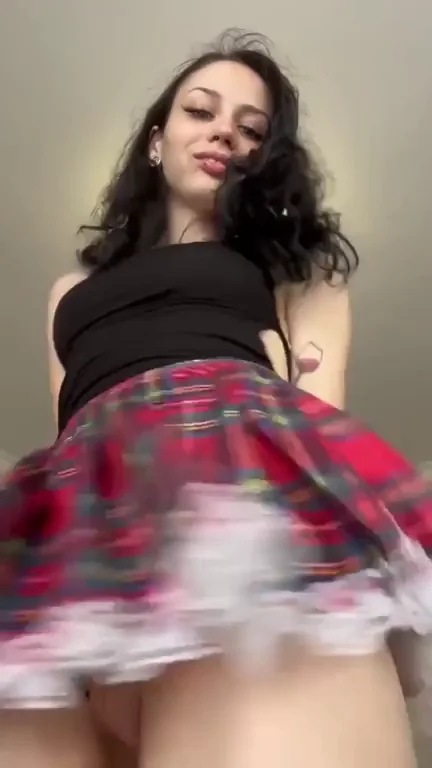 Panties Aside Tease: Skirt Flip for Easy Slip-In
