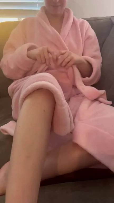 Petite Tease Drops the Pink Robe for a Cock Reveal