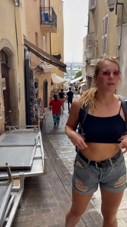 Awkward Public Alley Tease with Tall Redhead Slut 😈🔥