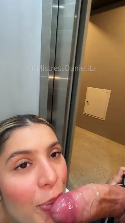 Dared to suck him off in the elevator