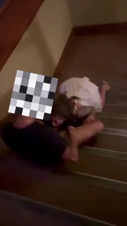Sucking another cock in front of my husband on the hotel staircase. I think he was nervous being in public 🤭