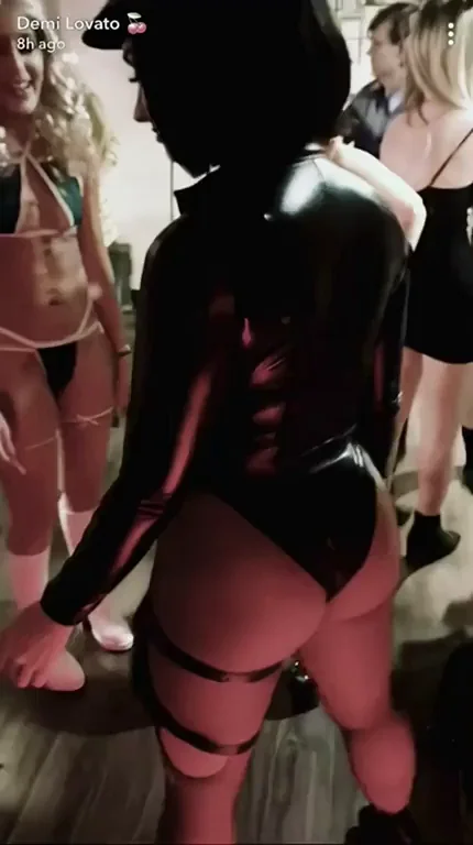 Demi Lovato's Massive Booty in Shiny Latex Thong