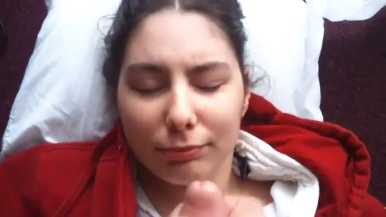 Chubby Babe's Face Flooded with Massive Cumshot