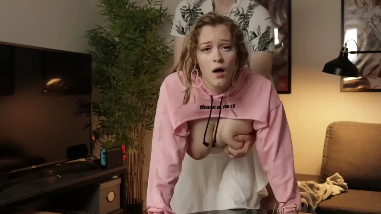 Blonde Babe's Hottest Rough Moans in Slutty Pink Hoodie