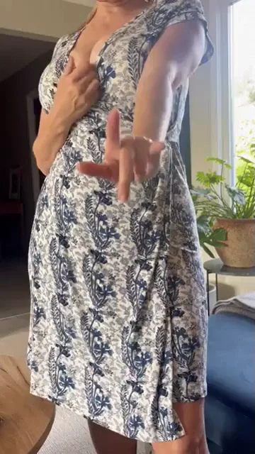 MILF Blonde's Breakfast Tease: Big Tits POV Peek-a-Boo