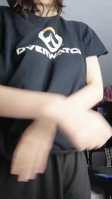 Taste My 20YO Goth GF's Massive Melons in Oversized Tee Tease