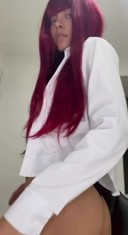 Cute Redhead Slut Teases Her Juicy Ass and Tits