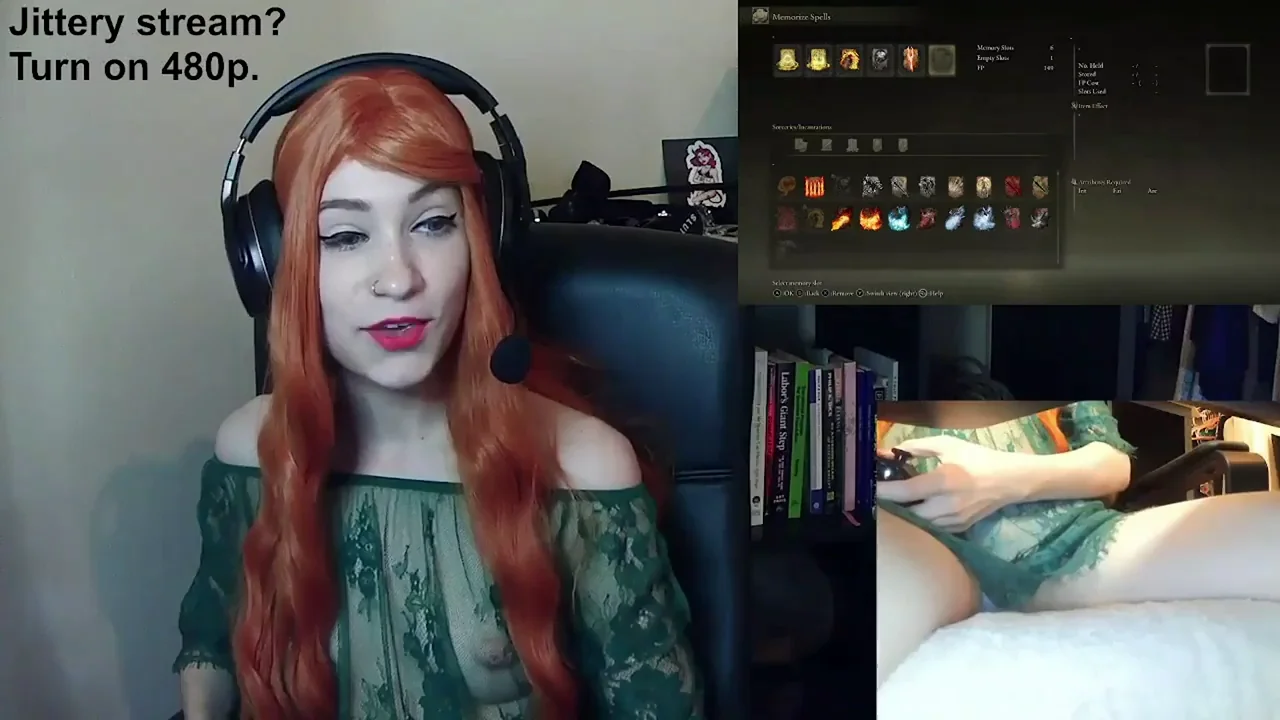 Cute Redhead Cam Slut Teases with Ass Flash on Stream