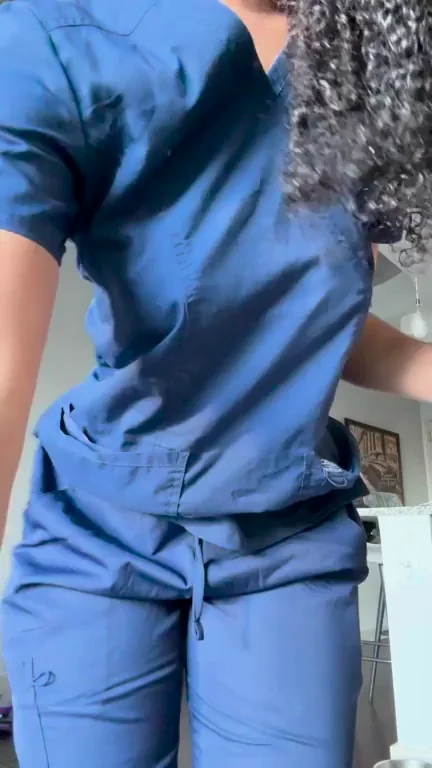Busty Ebony Nurse's Massive Boob Bounce Tease